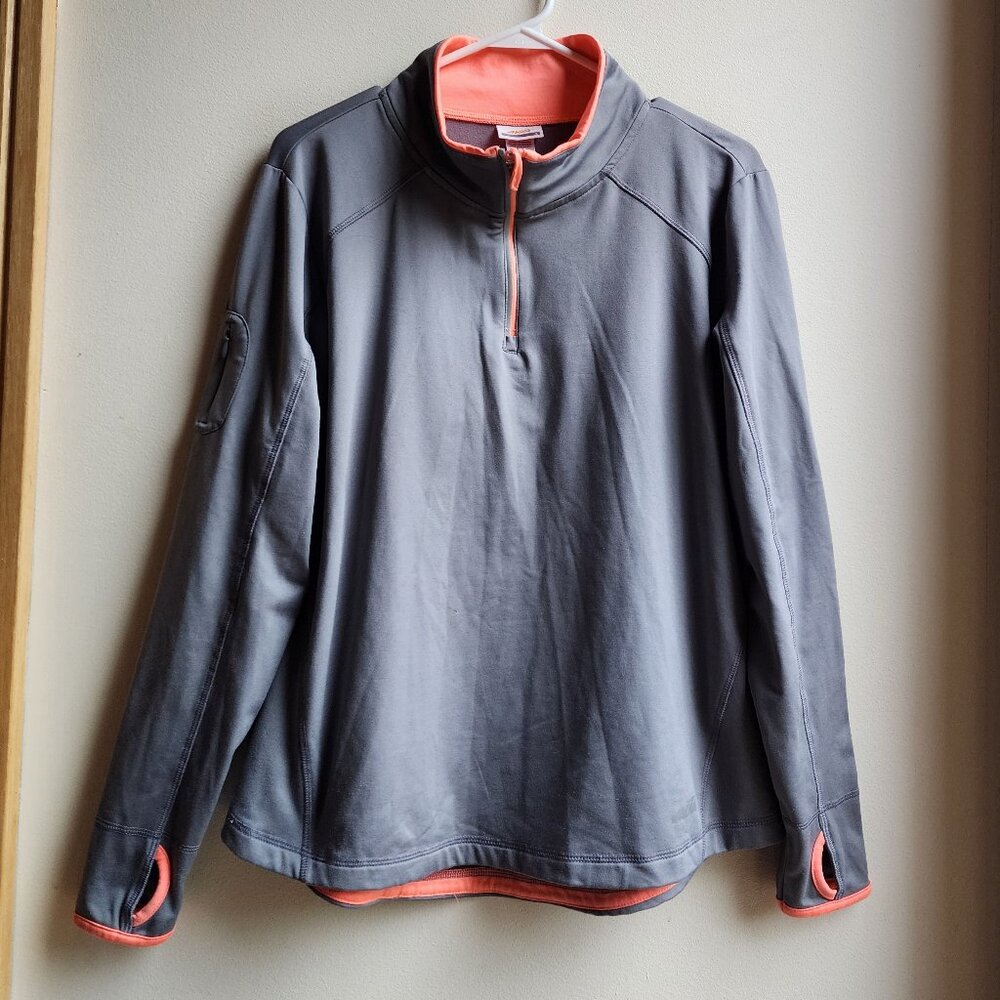Avia Gray/Coral Quarter Zip-Up Pullover Size Large